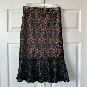 One of a kind Eva Franco Lace Skirt Black over nude